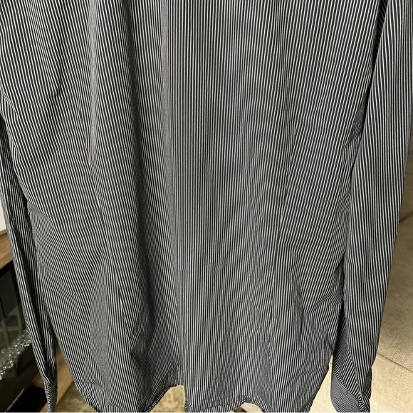 Express Men’s Black/white Fitted Longsleeve Striped Button Up Size XL 17-17.5 - Picture 10 of 14